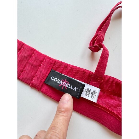COSABELLA Kiera Mystic Red Sheer Mesh Lace High Neck Bralette Bra, Size M - Picture 10 of 12